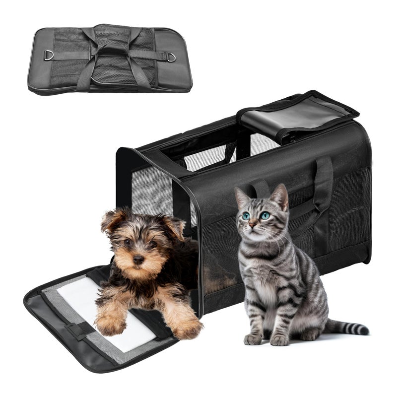 FluffyDream Pet Travel Carrier Soft Sided Portable Bag for Cats, Small Dogs, Kittens or Puppies 17 lbs Max, Collapsible, Durable, Airline Approved, Travel Friendly (Medium) - Image 1